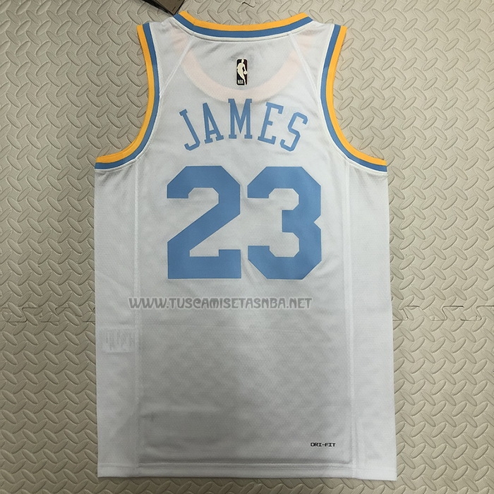 Camiseta LeBron James NO 23 Los Angeles Lakers Classic 2022-23 Blanco